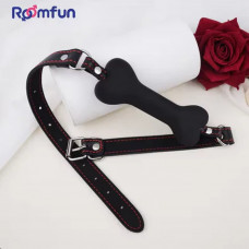 Кляп в виде косточки Roomfun Bone Gag силиконовый, черный