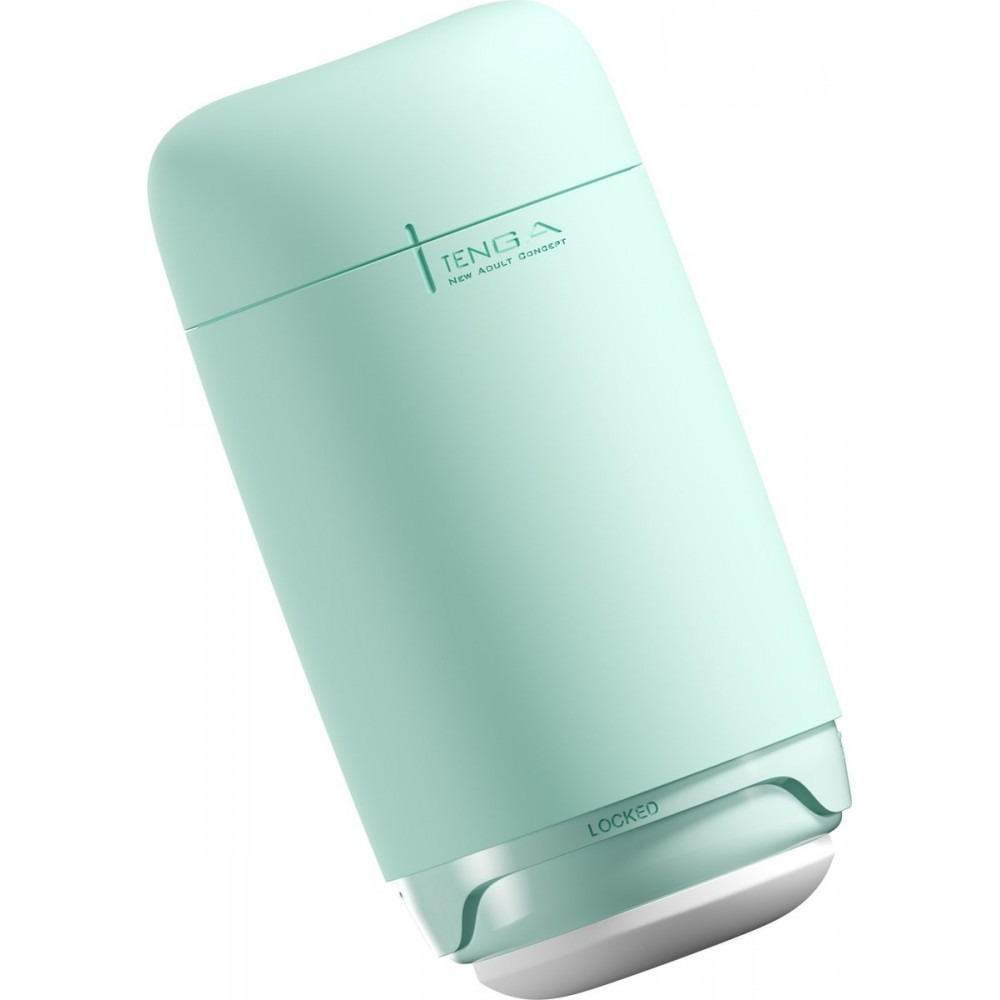 Секс игрушки - Мастурбатор нереалистичный Tenga Puffy Mint Green, рельефный, мятный, 15 х 4.5 см 2