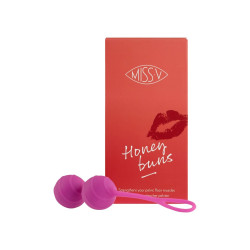 Вагинальные шарики рельефные Honeybuns Pretty Violet Miss V, розовые