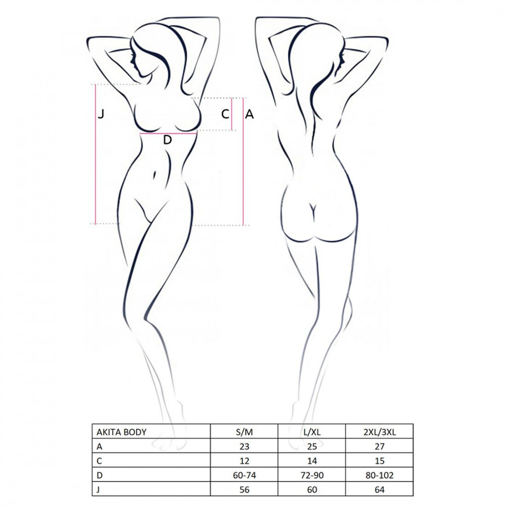 Женское эротическое белье - Боди с высоким вырезом бедра AKITA BODY red XXL/XXXL - Passion Exclusive 1