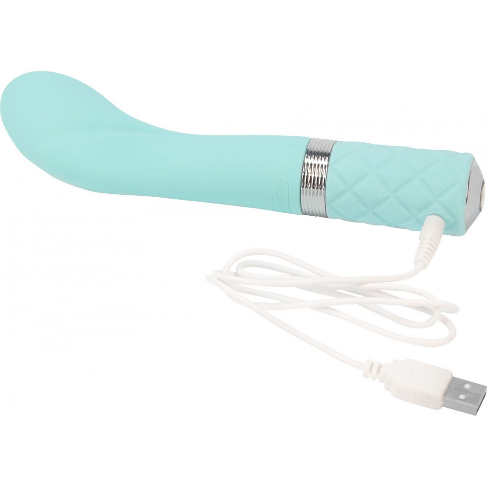 Стимулятор точки G - Роскошный вибратор Pillow Talk - Sassy Teal с кристаллом Сваровски для точки G, подарочная упаковка 9