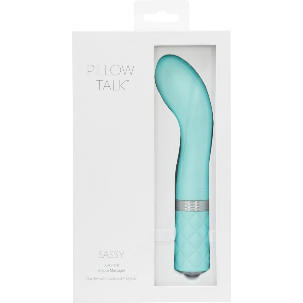 Стимулятор точки G - Роскошный вибратор Pillow Talk - Sassy Teal с кристаллом Сваровски для точки G, подарочная упаковка 5
