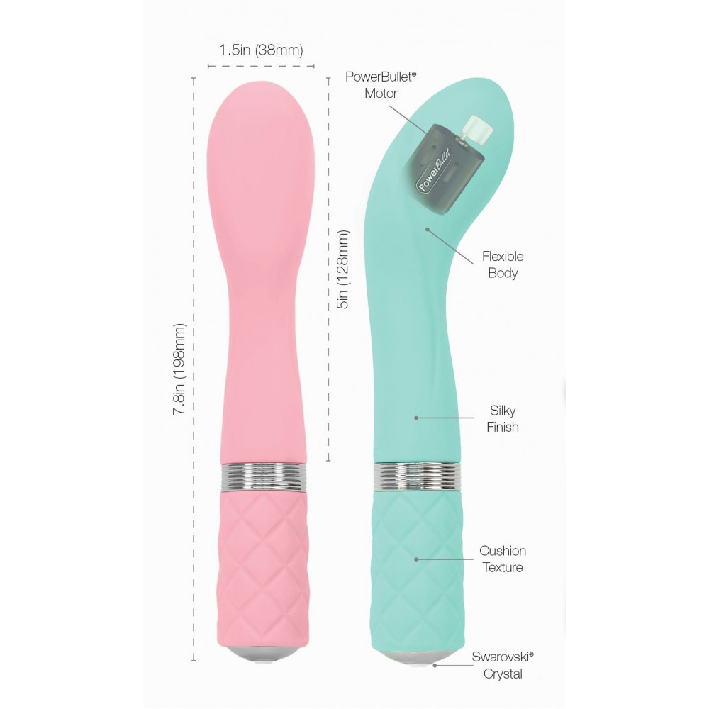 Стимулятор точки G - Роскошный вибратор Pillow Talk - Sassy Teal с кристаллом Сваровски для точки G, подарочная упаковка 2