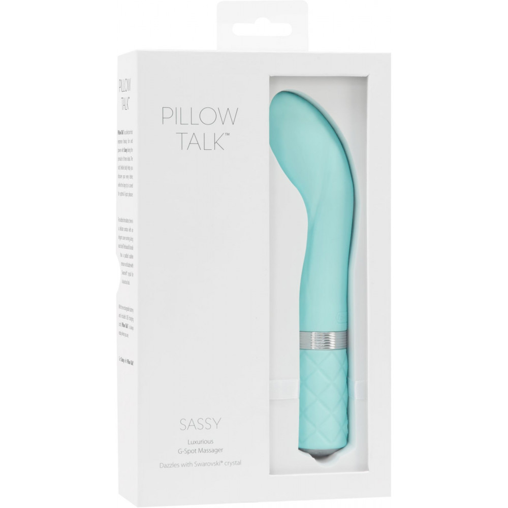 Стимулятор точки G - Роскошный вибратор Pillow Talk - Sassy Teal с кристаллом Сваровски для точки G, подарочная упаковка 6