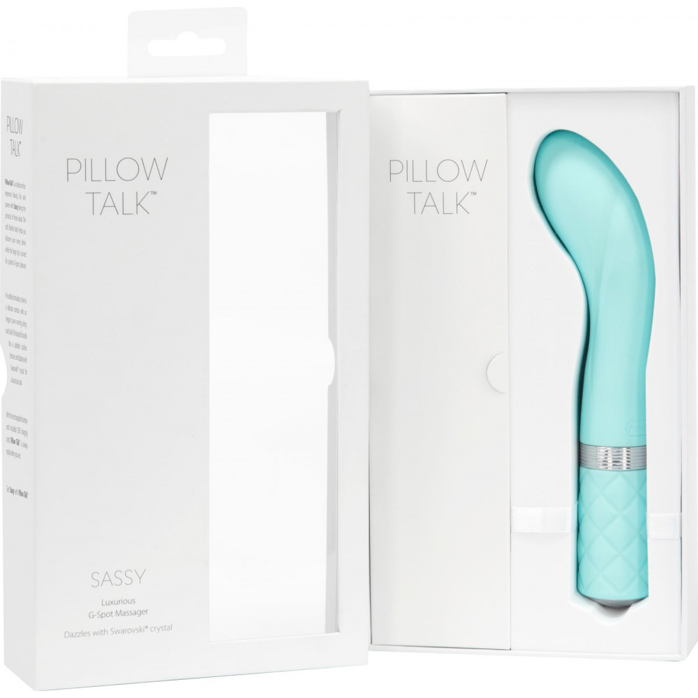 Стимулятор точки G - Роскошный вибратор Pillow Talk - Sassy Teal с кристаллом Сваровски для точки G, подарочная упаковка 3