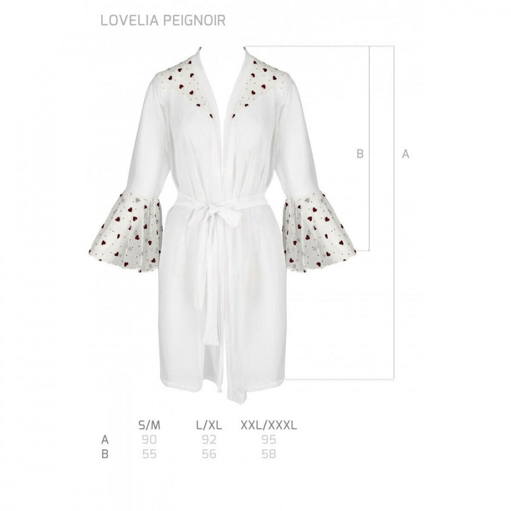 Эротические пеньюары и сорочки - Воздушный пеньюар LOVELIA PEIGNOIR white XXL/XXXL - Passion 1