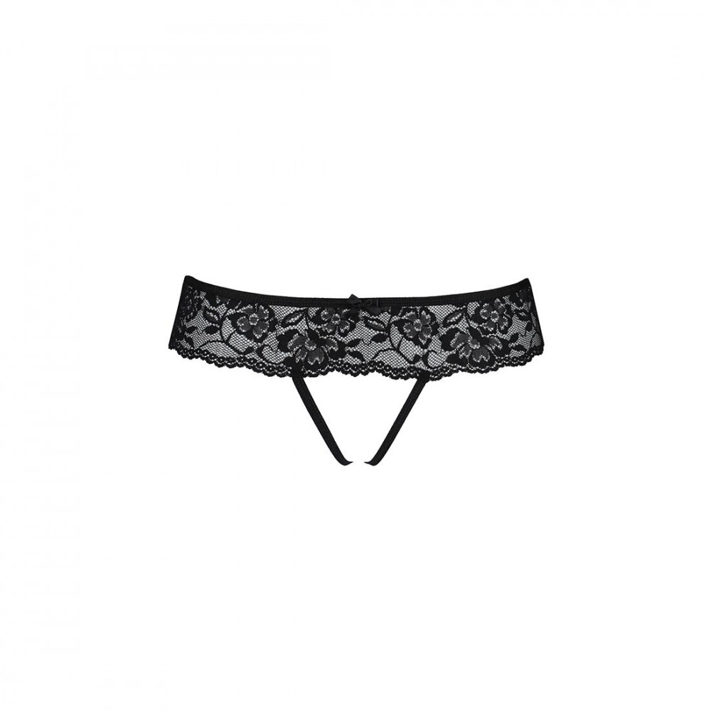 Сексуальные трусики - Кружевные стринги с доступом Senia Thong black S/M - Passion 2