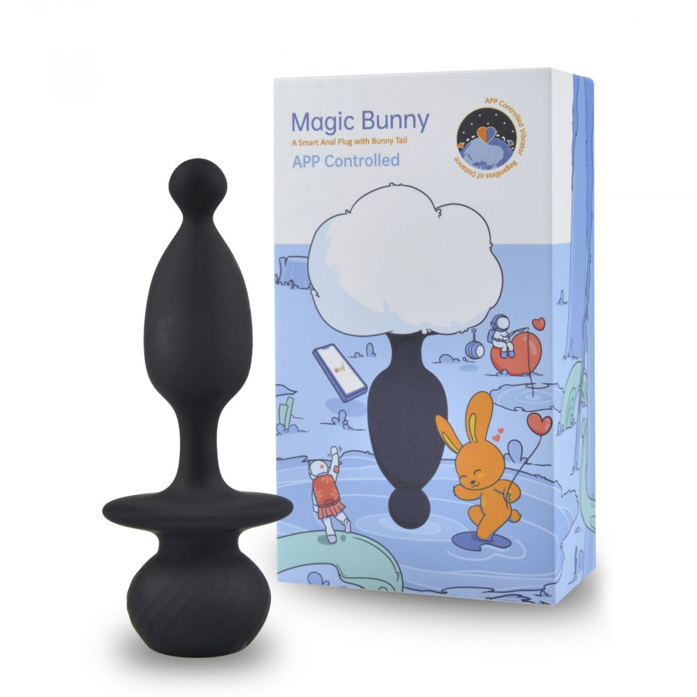 Анальные пробки с вибрацией - Анальная смарт-пробка Magic Motion Bunny со съемным пушистым хвостиком, управление со смартфона 3