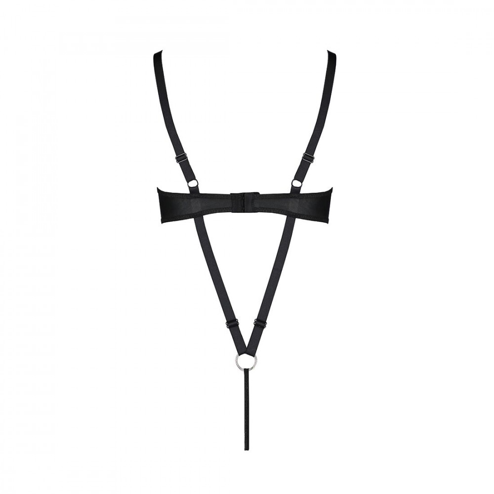 Эротическое боди - Боди из экокожи CELINE BODY black XXL/XXXL — Passion: с доступом, открытый 2