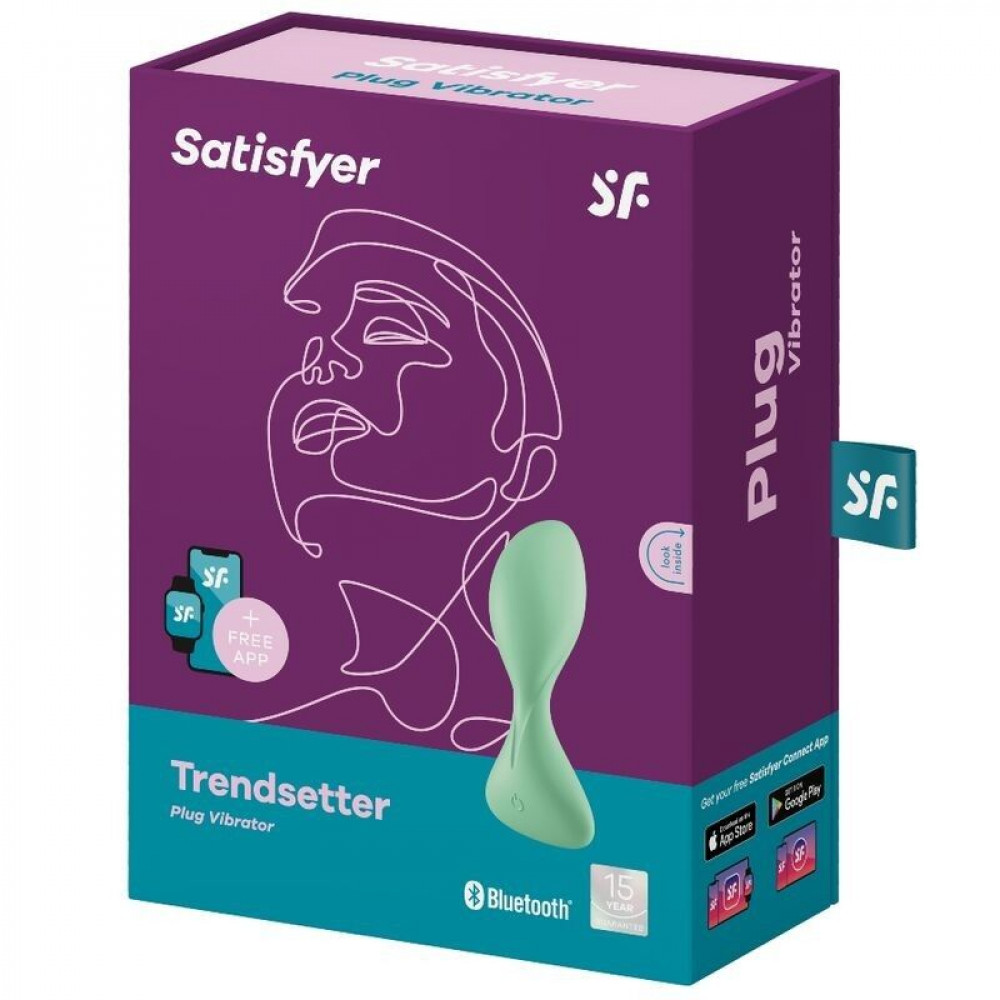 Анальные пробки с вибрацией - Анальная смарт-пробка с вибрацией Satisfyer Trendsetter Green 1