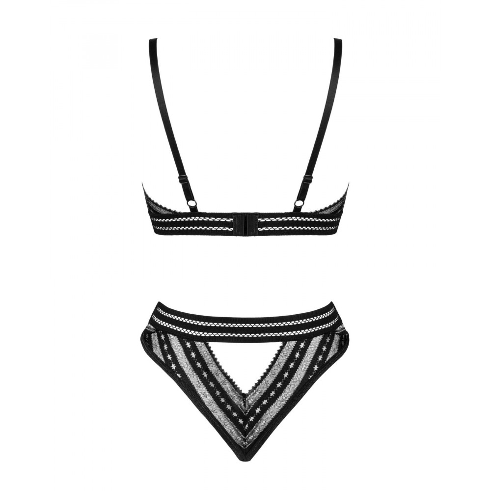 Эротические комплекты - Комплект белья Obsessive Natilya 2-pcs set M/L, black, бюстгальтер, трусики 4