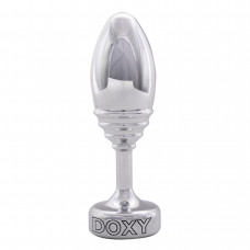 Металлическая анальная пробка DOXY Butt Plug RIBBED, ребристая, диаметр 3,3 см