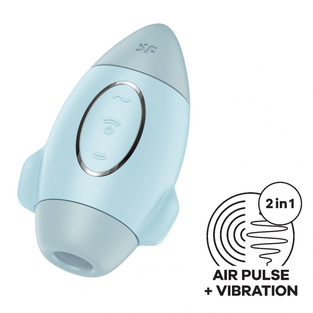 Вибраторы вакуумные - Вакуумный вибратор Satisfyer Mission Control Blue