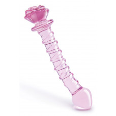 Спиральный фаллоимитатор для точки G из стекла Dream Toys Glaze Glass в форме бутона розы
