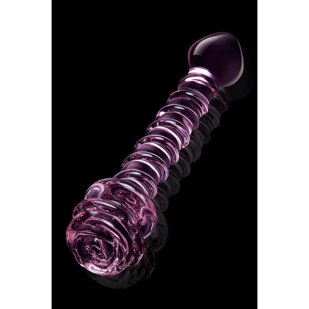 Секс игрушки - Спиральный фаллоимитатор для точки G из стекла Dream Toys Glaze Glass в форме бутона розы 3