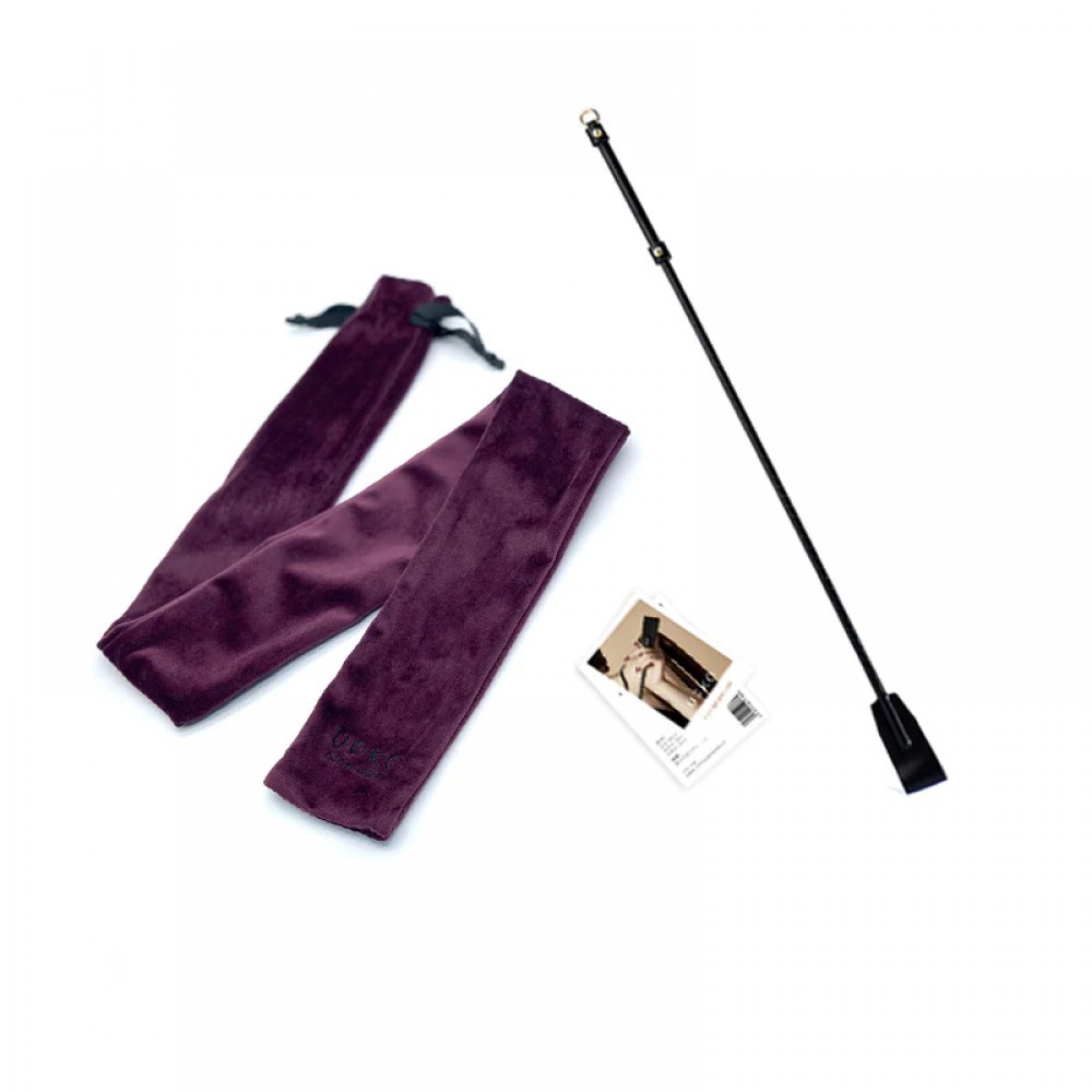 Плети, стеки, флоггеры, тиклеры - Стек кожанный с позолотой Riding Crop UPKO 3