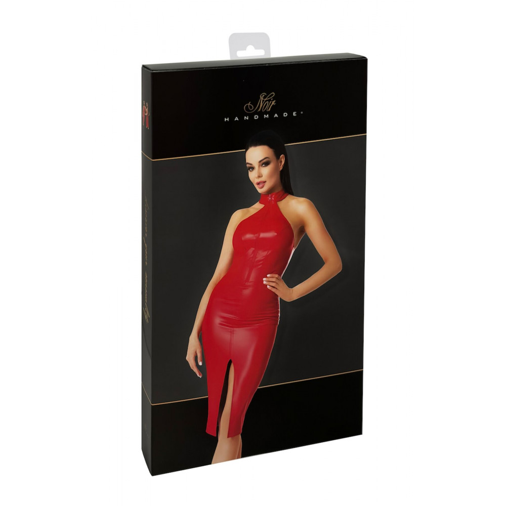 Женское эротическое белье - Платье Noir Handmade F354 Red powerwetlook dress - XXL 7