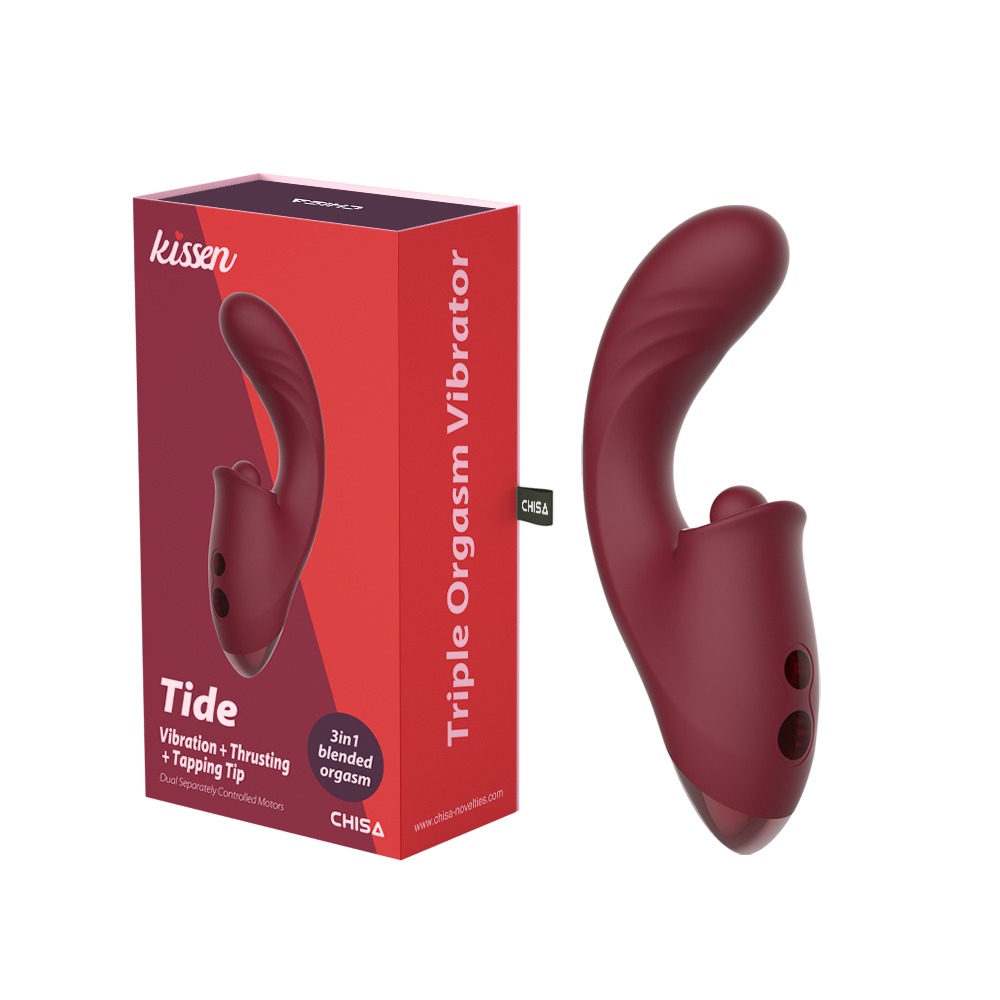 Секс игрушки - Вибратор три в одном CHISA Tide с фрикциями и клиторальной стимуляцией, 17.8 см х 8 см