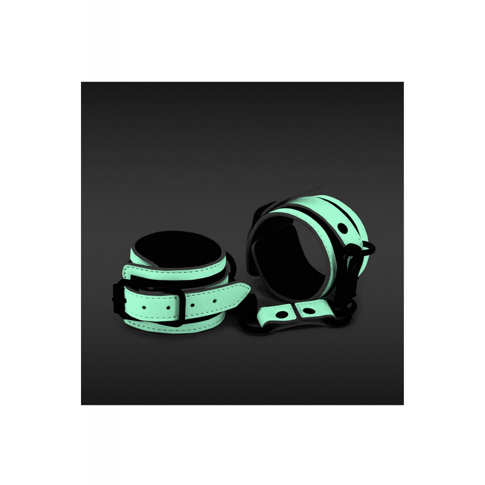 Секс игрушки - Наручиники, светятся в темноте NS Novelties GLO BONDAGE WRIST CUFF GREEN 2