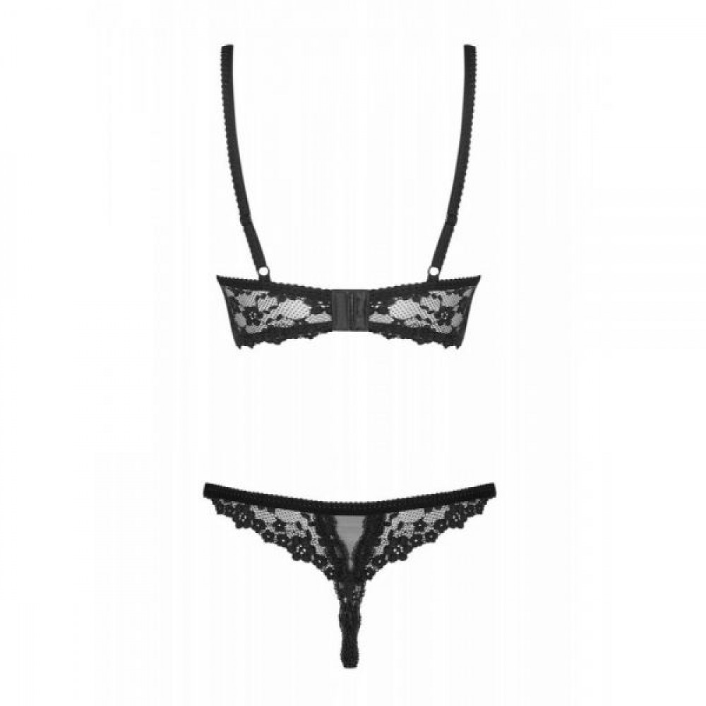 Эротическое белье - Комплект Obsessive Letica 2 pcs cupless set black S/M 3