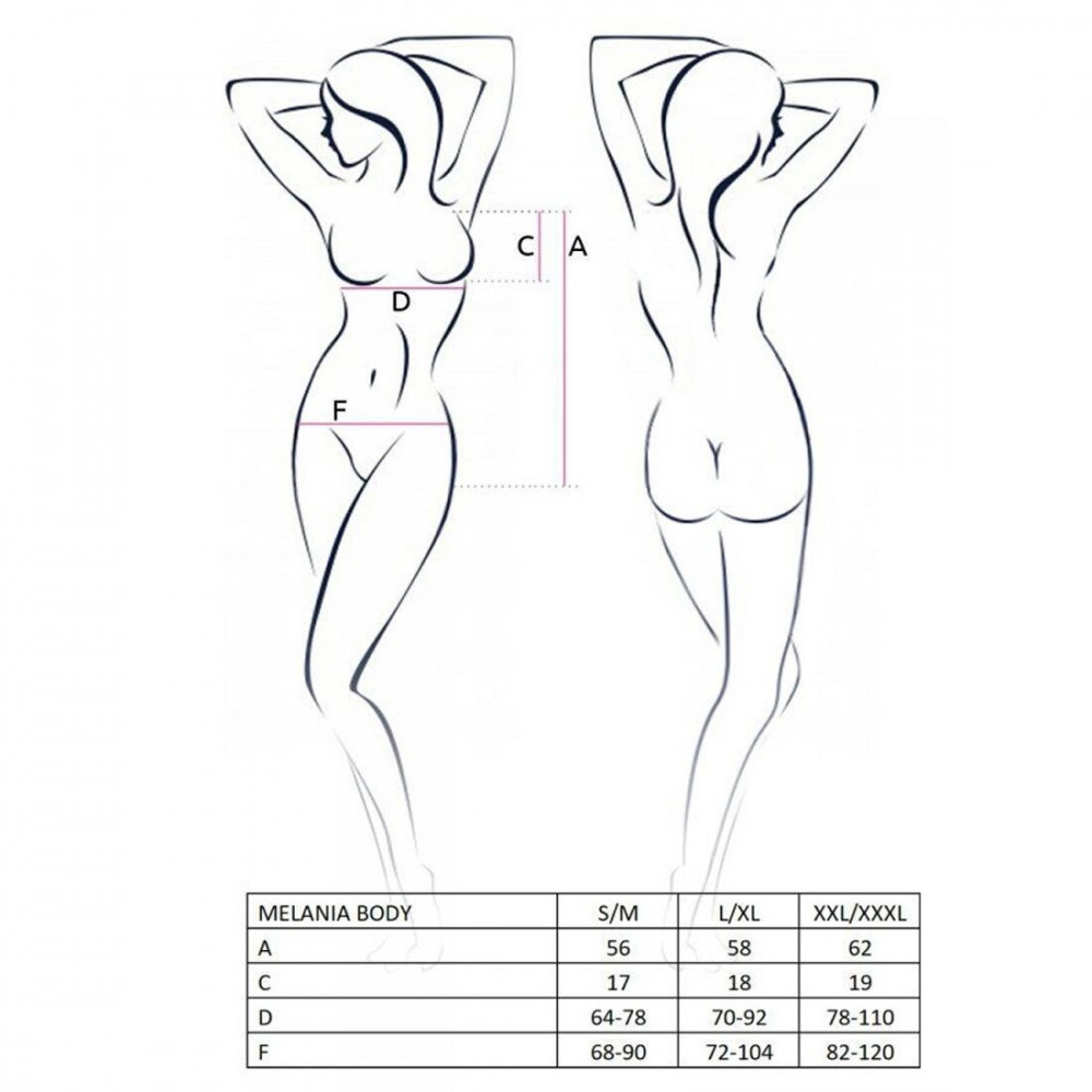 Эротическое боди - Боди MELANIA BODY black S/M - Passion 1