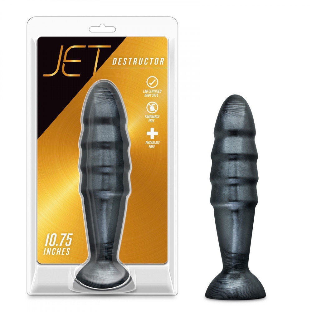 Анальные игрушки - Большая анальная пробка JET DESTRUCTOR CARBON METALLIC BLACK