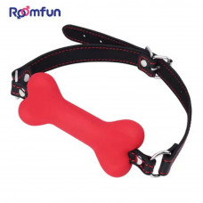 Кляп в виде косточки Roomfun Bone Gag силиконовый, красный