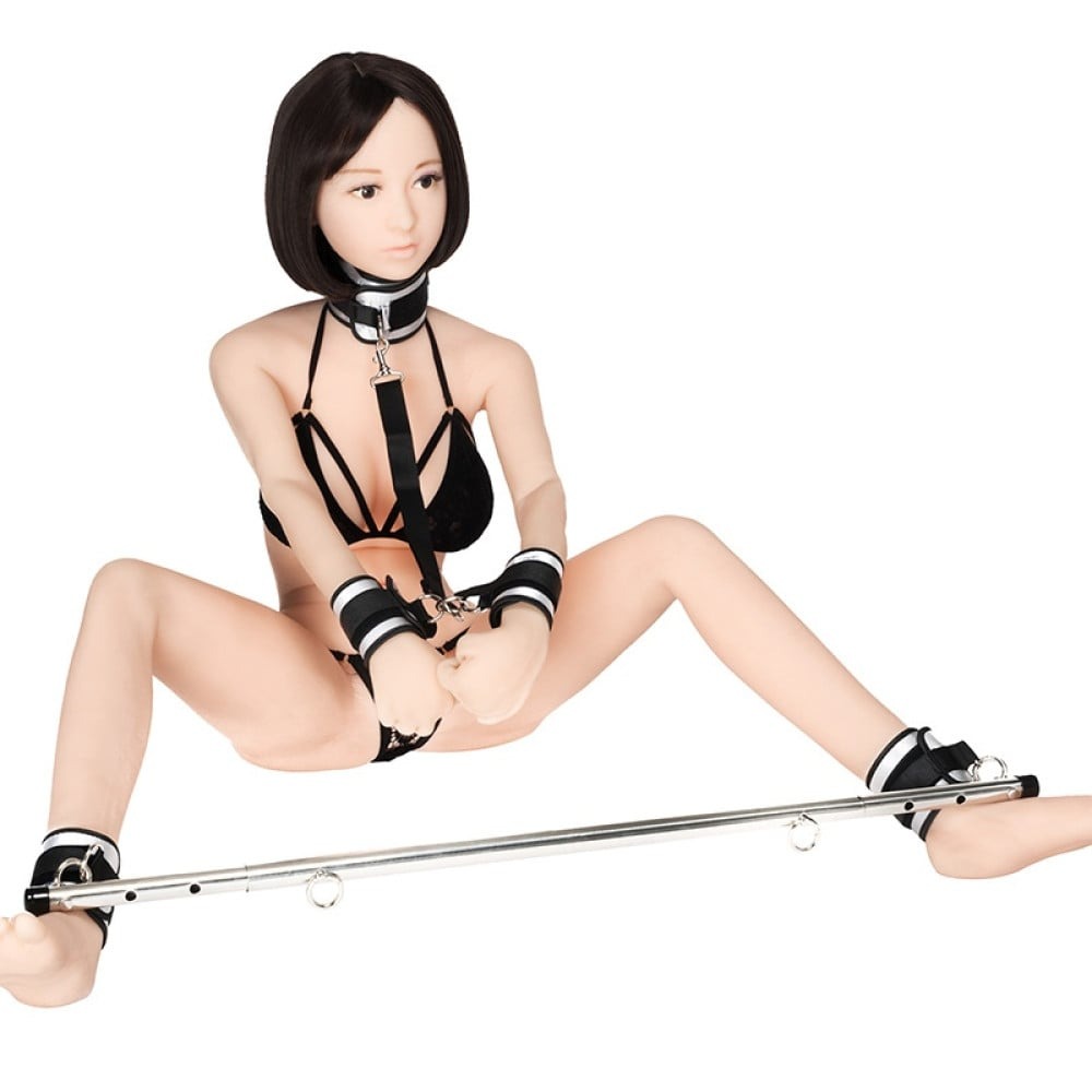 БДСМ игрушки - Комплект фиксирующей распорки с регулировкой Roоmfun Adjustable Spreader Bar Kit черный/серый 1