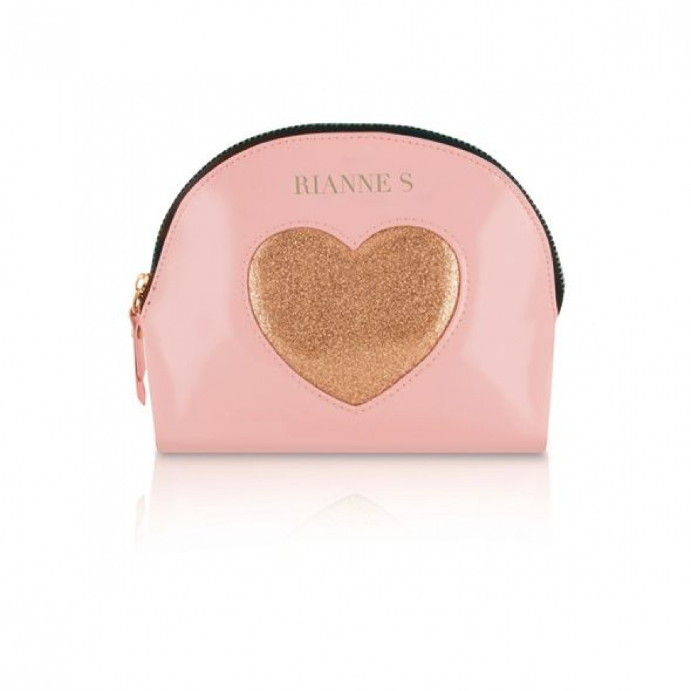 Секс игрушки - Набор в сумочке вибратор-помадка, перышко и маска Rianne S Essentials Kit d'Amour Roze/Goud 1