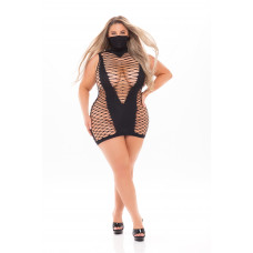 Платье с маской MASQUERADE DRESS WITH MASK BLACK, PLUS SIZE