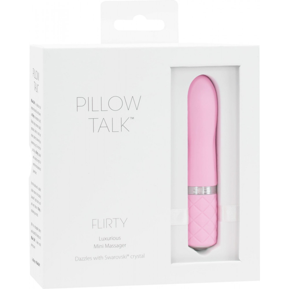 Вибратор - Роскошный вибратор PILLOW TALK - Flirty Pink с кристаллом Сваровски, гибкая головка 4