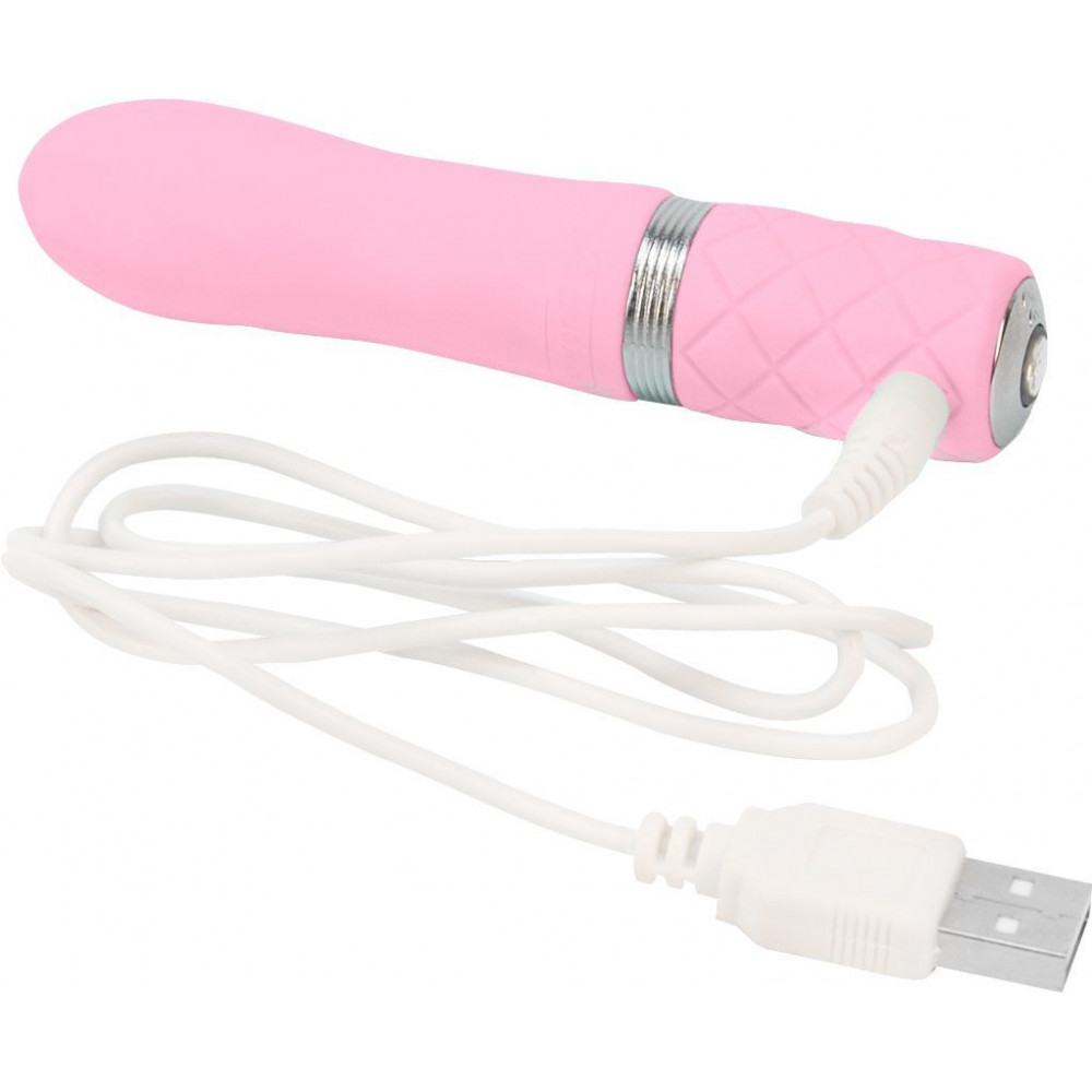 Вибратор - Роскошный вибратор PILLOW TALK - Flirty Pink с кристаллом Сваровски, гибкая головка 7