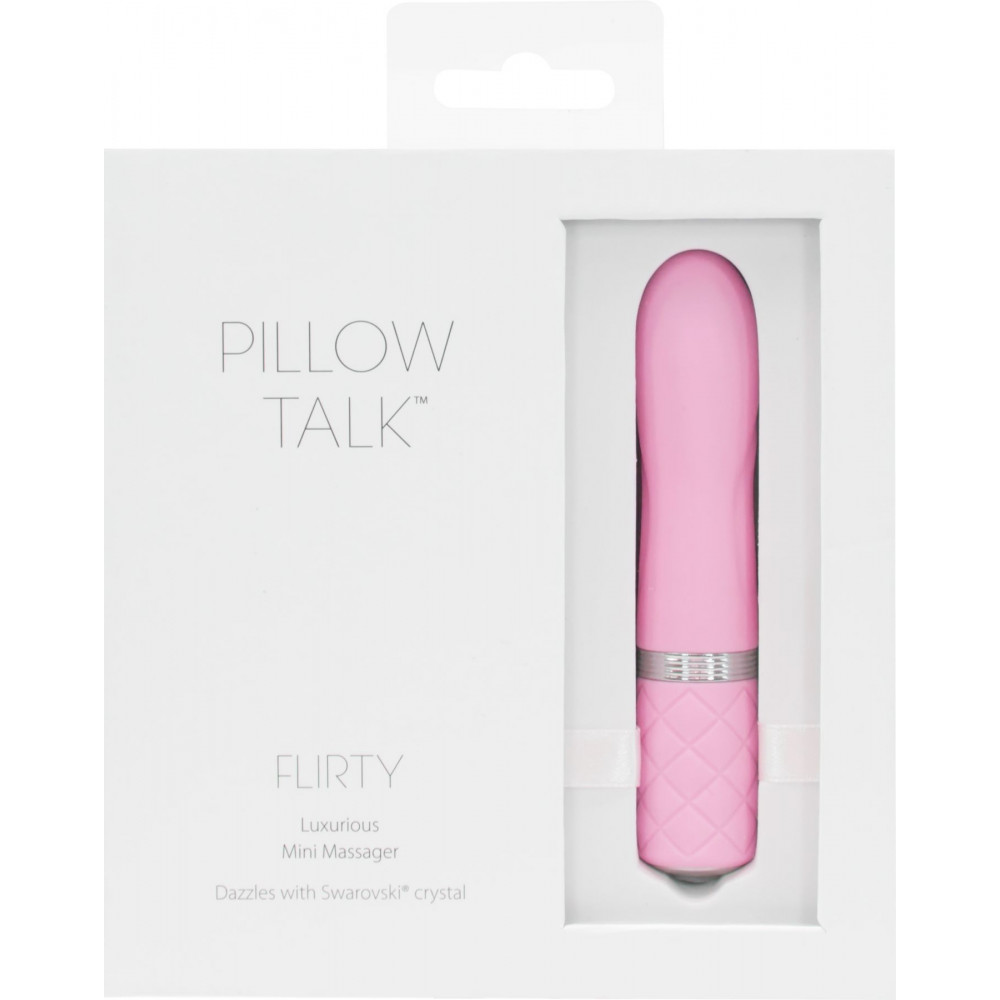 Вибратор - Роскошный вибратор PILLOW TALK - Flirty Pink с кристаллом Сваровски, гибкая головка 3