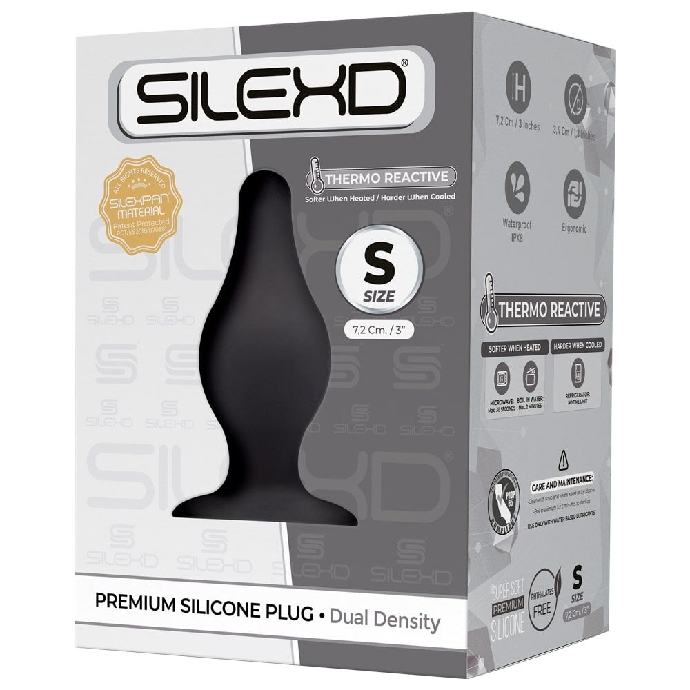 Анальная пробка - Анальная пробка SilexD (Model 2 size S) двухслойная, силикон+Silexpan, диаметр 3,4см 1