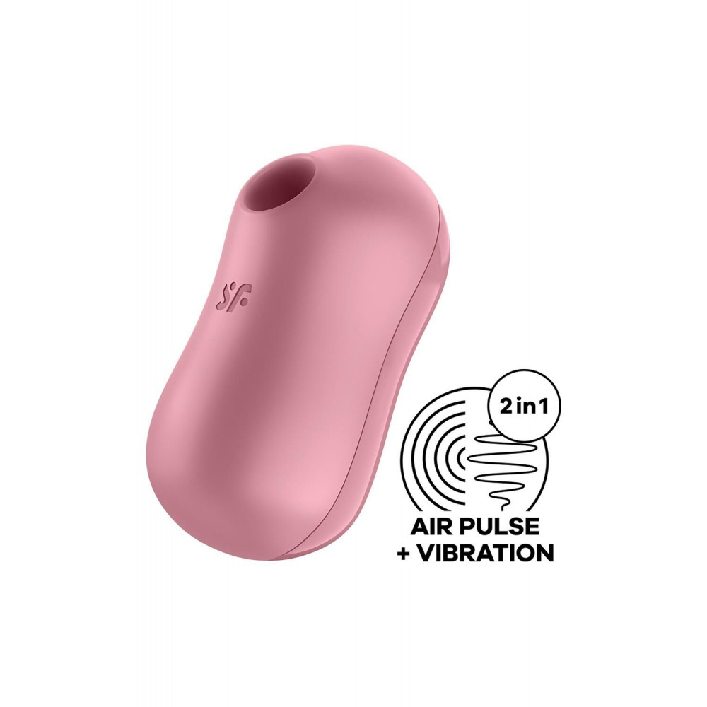Вибраторы вакуумные - Вакуумный стимулятор с вибрацией Satisfyer Cotton Candy Light Red 6