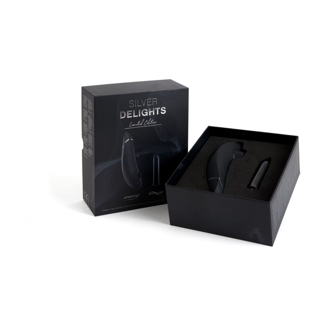 Наборы вибраторов - Премиальный подарочный набор Silver Delights Collection: Womanizer Premium и We-Vibe Tango 3