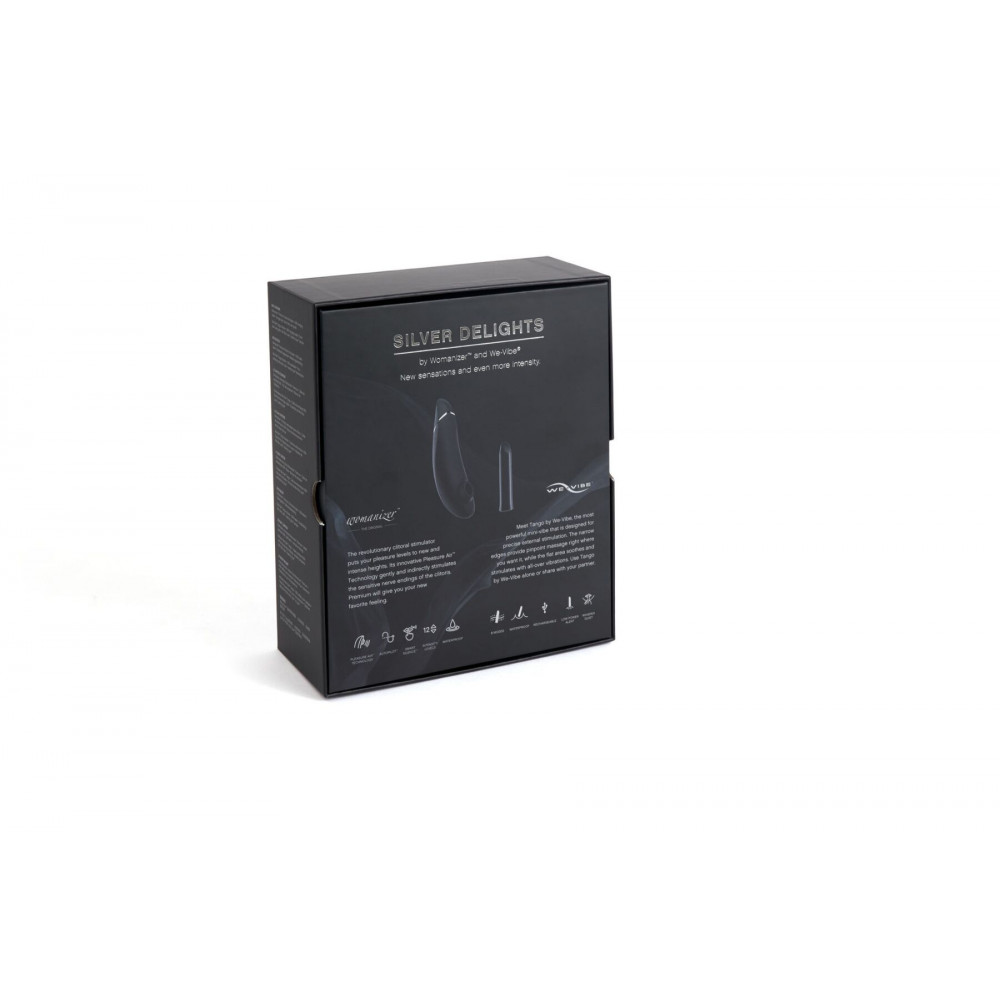 Наборы вибраторов - Премиальный подарочный набор Silver Delights Collection: Womanizer Premium и We-Vibe Tango 1