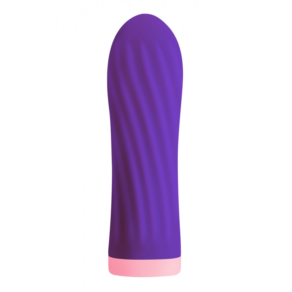 Клиторальный вибратор - Вибропуля S Pleasures Bullets Twist & Shout Purple, фиолетовая, ребристая поверхность, 10 режимов
