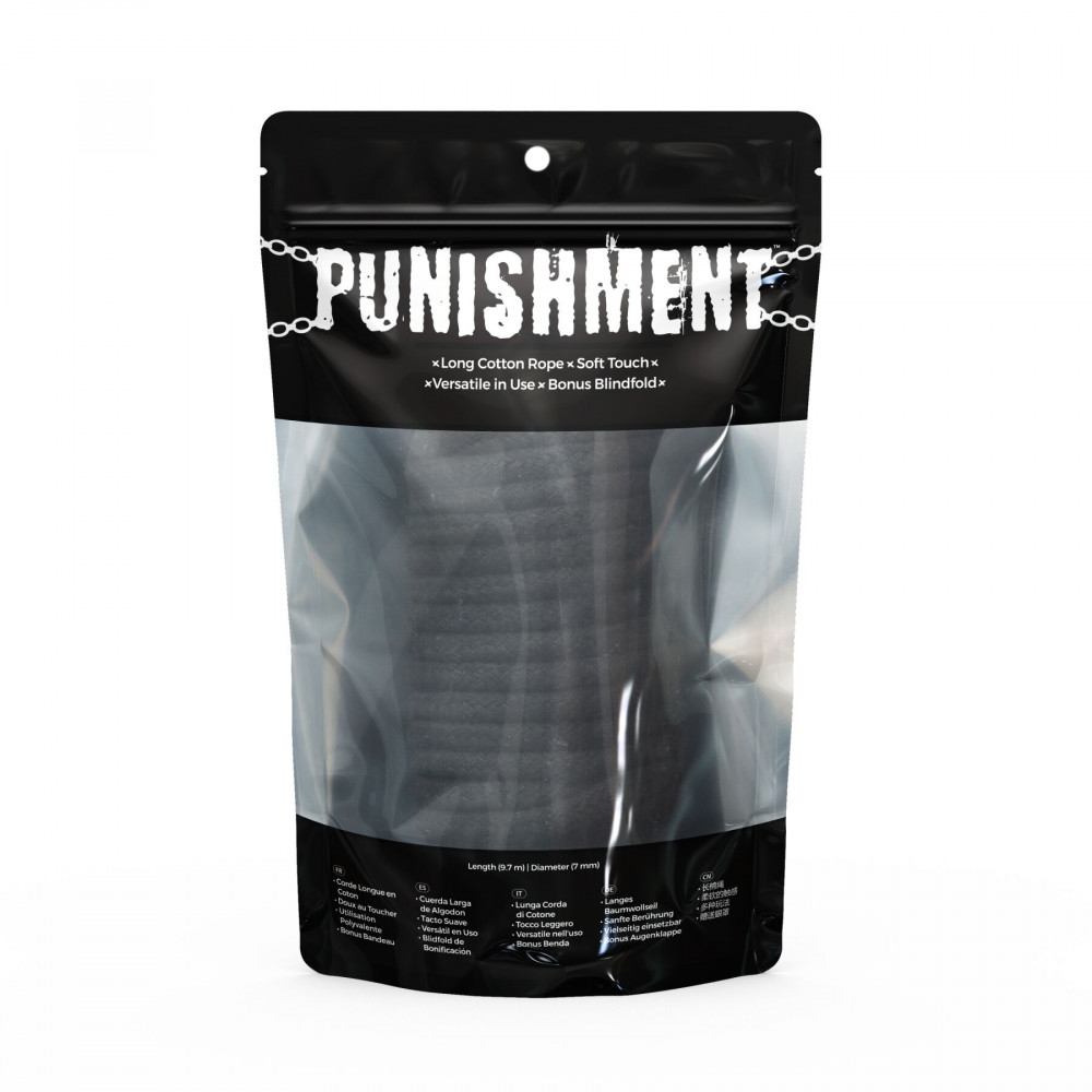 Наручники, веревки, бондажы, поножи - Веревка для шибари Punishment - Bondage Rope – Black 4