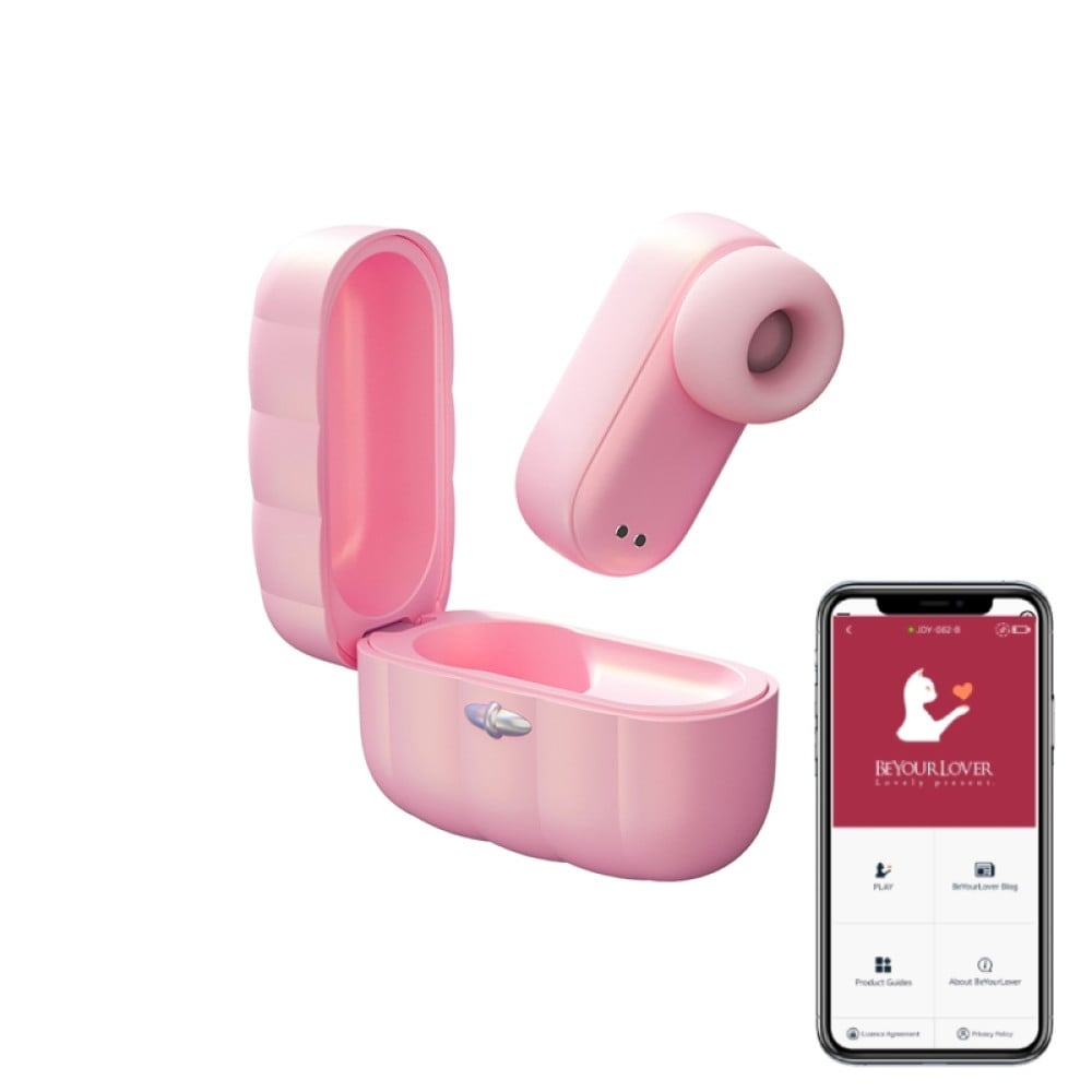 Секс игрушки - Вакуумный стимулятор для клитора BeYourLover Alggie в кейсе в форме наушника, розовый