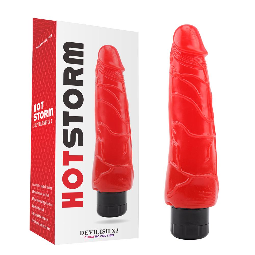 Секс игрушки - Вибратор реалистичный на батарейках Chisa Hotstorm Devilish X2, красный