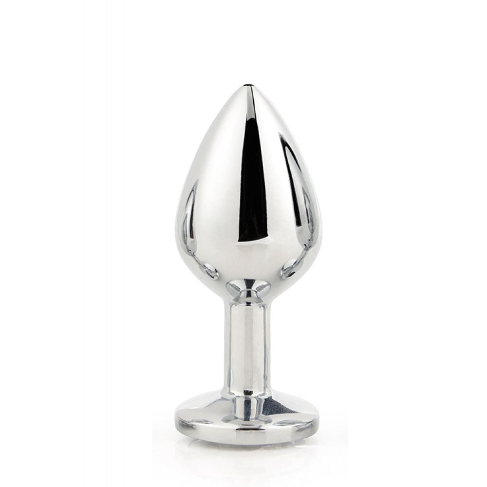 Анальная пробка со стразом - DT21786 Анальная пробка с камнем GLEAMING LOVE SILVER PLUG MEDIUM 1