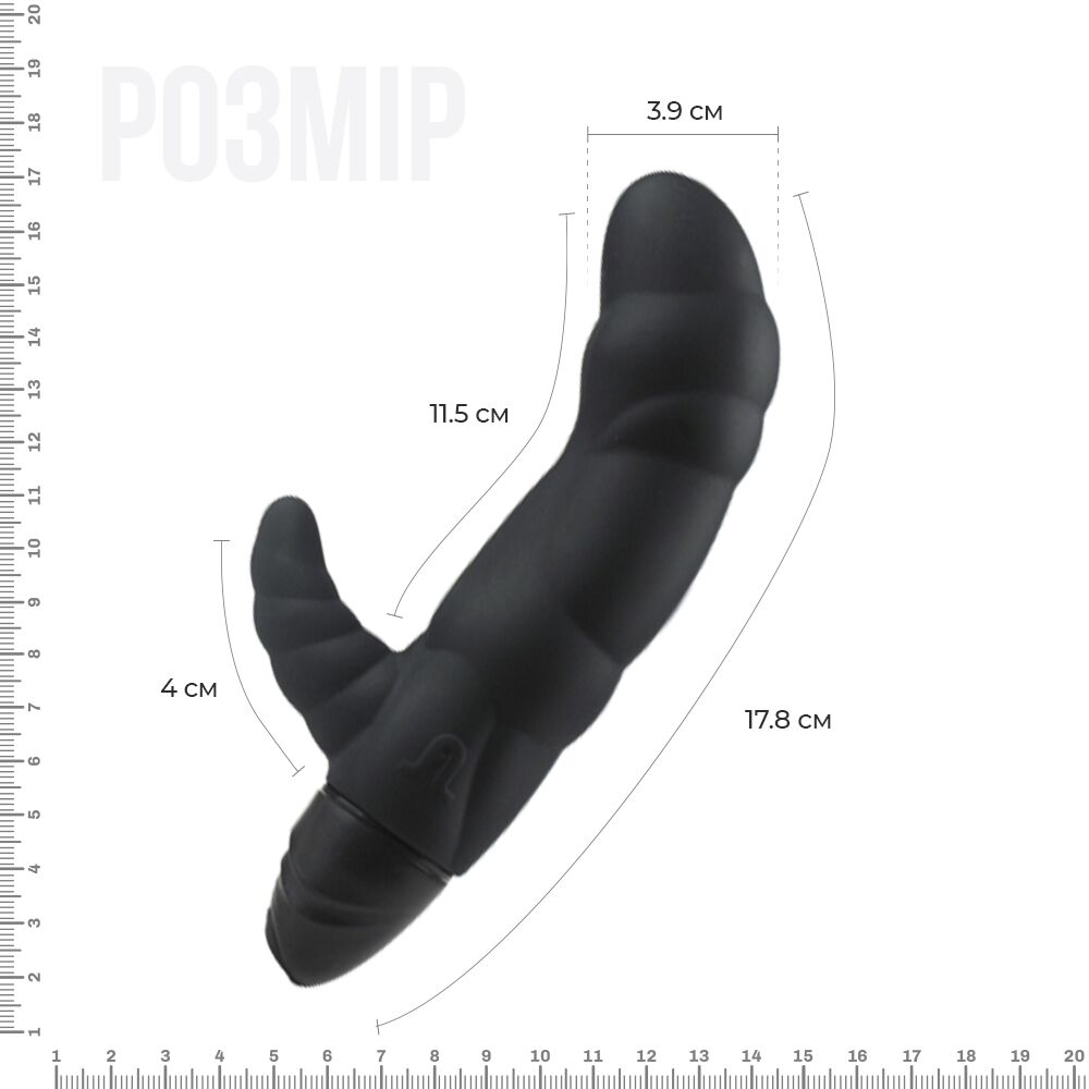Вибратор-кролик - Вибратор рельефный Adrien Lastic Typhoon Black со стимуляцией точки G, два мотора 3