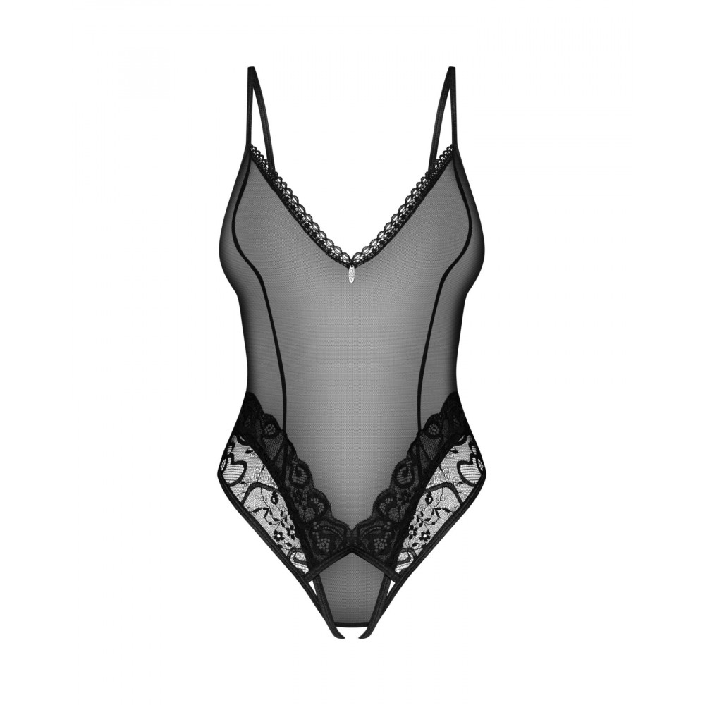Эротическое боди - Боди Obsessive Blomentis crotchless teddy XL/2XL 2