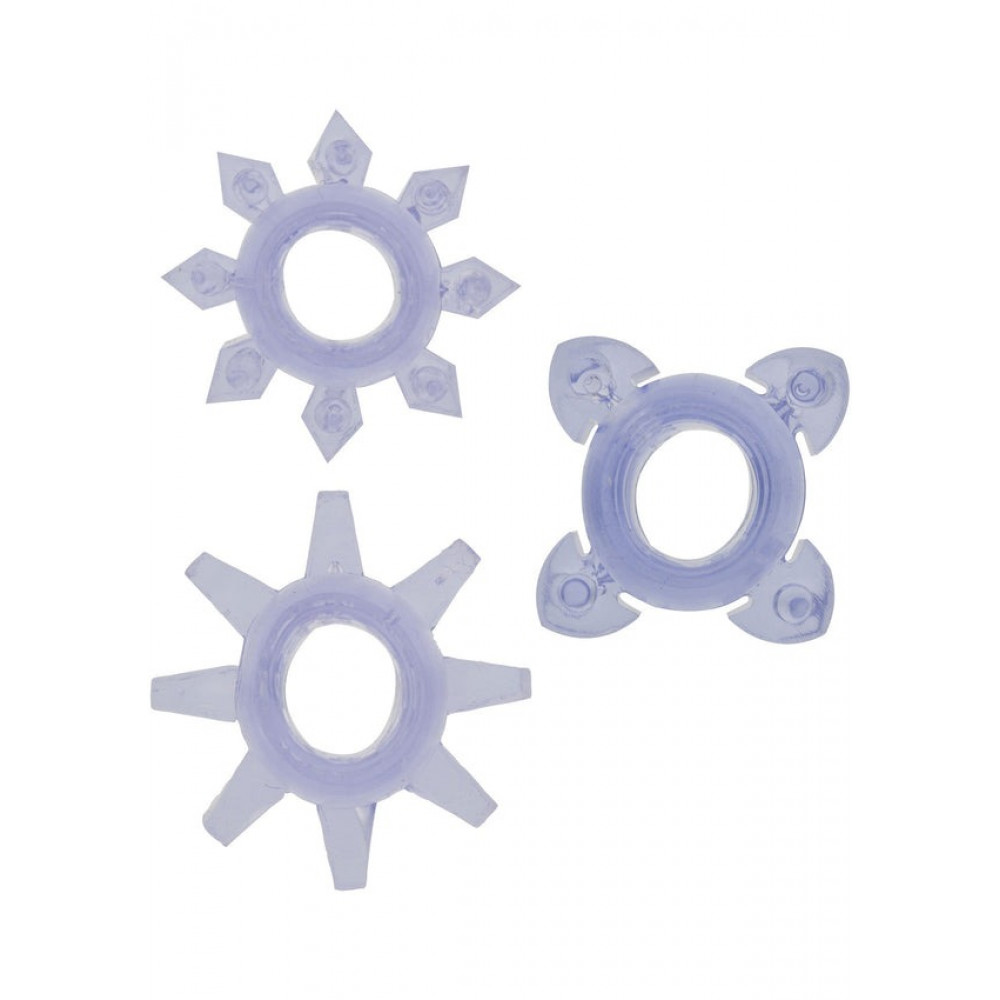 Секс игрушки - Эрекционные кольца Toy Joy Tickle C-Rings фиолетовые, 3 шт.