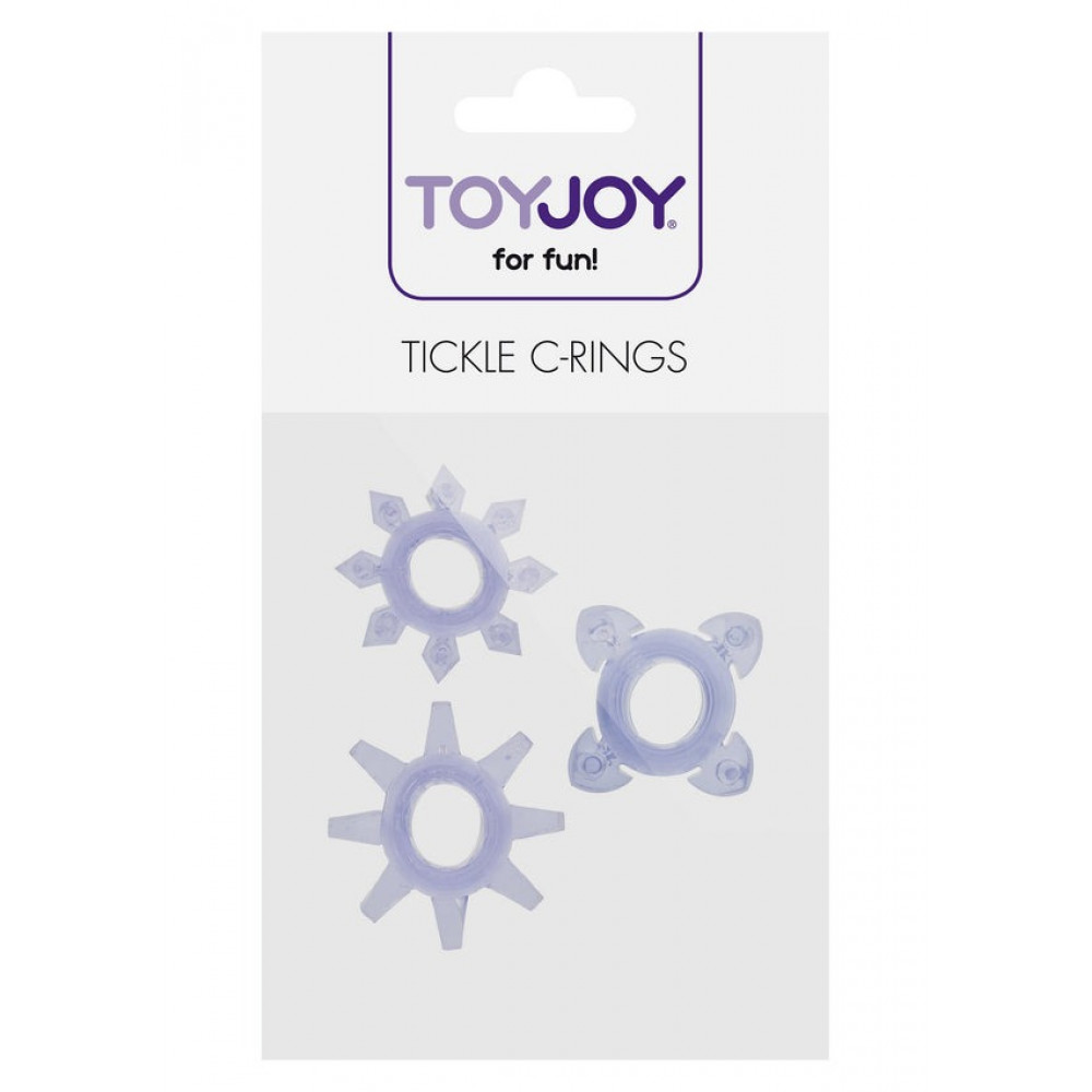 Секс игрушки - Эрекционные кольца Toy Joy Tickle C-Rings фиолетовые, 3 шт. 2