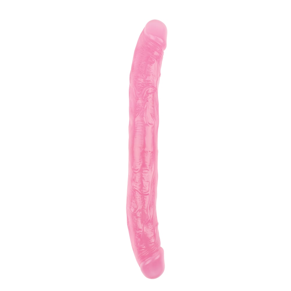 Фаллоимитатор - Фаллоимитатор двухсторонний розовый Chisa Hi-Rubber 32,5 см *3,5 см 1