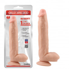 Фаллоимитатор с яичками на присоске Chisa Ballsy super cock, бежевый