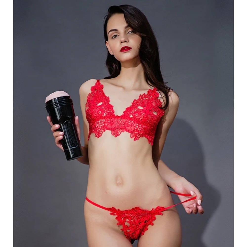 Секс игрушки - Мастурбатор вагина в колбе Pink Lady Destroya Fleshlight, рельефный, киберкожа, бежевый 5