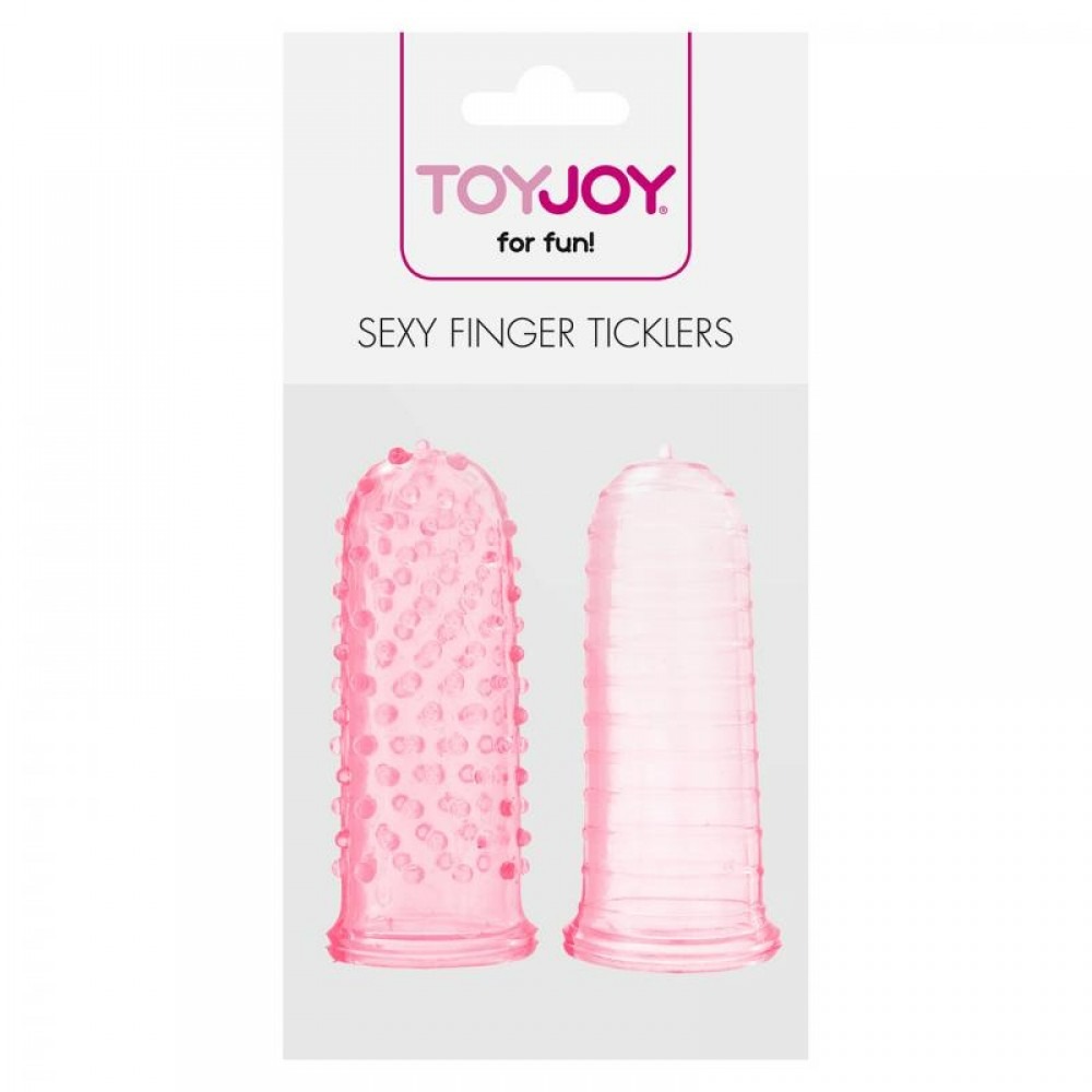 Секс игрушки - Набор рельефных насадок на палец Sexy finger розовый, 7 х 3 см 1